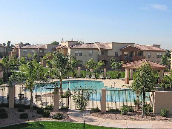 Aerial view of Pool at San Martin Apartments, Arizona