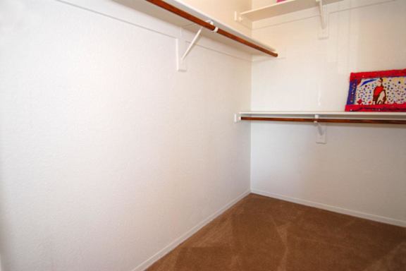 Large closets with shelves at San Martin Apartments, Arizona, 85301