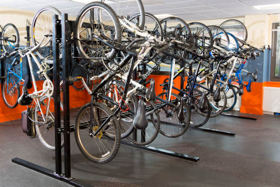 bike storage room at Colesville Towers Apartments, Silver Spring