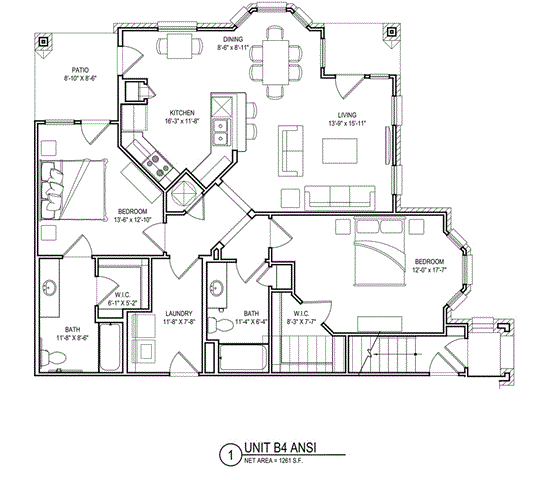 2 bed 2 bath L at Audubon Park Apartment Homes, Louisiana, 70791