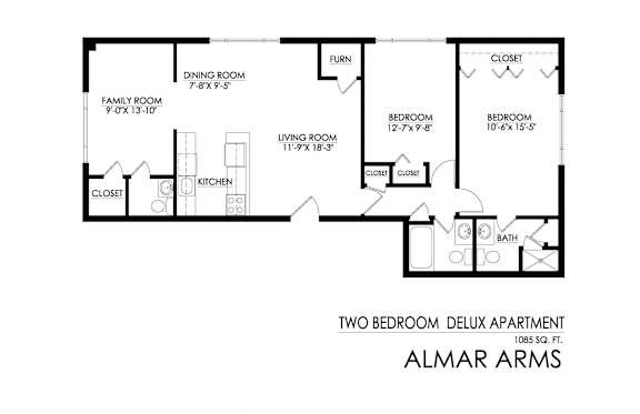 2 Bedrooms 2.5 Baths with Family Room