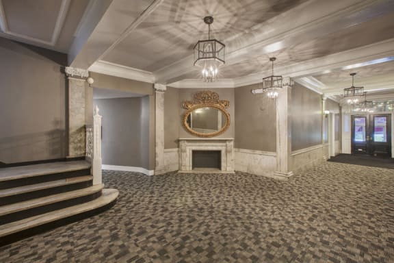 Firepit in Lounge area at Willett Apartments, New York