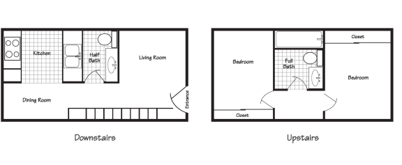 Sage Creek Apartments_Kennewick WA_Floor Plan_Two Bedroom One and a halfBathroom