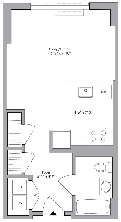 A1 Floor Plan at 34 Berry, Brooklyn