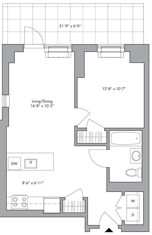 B14T Floor Plan at 34 Berry, Brooklyn, NY