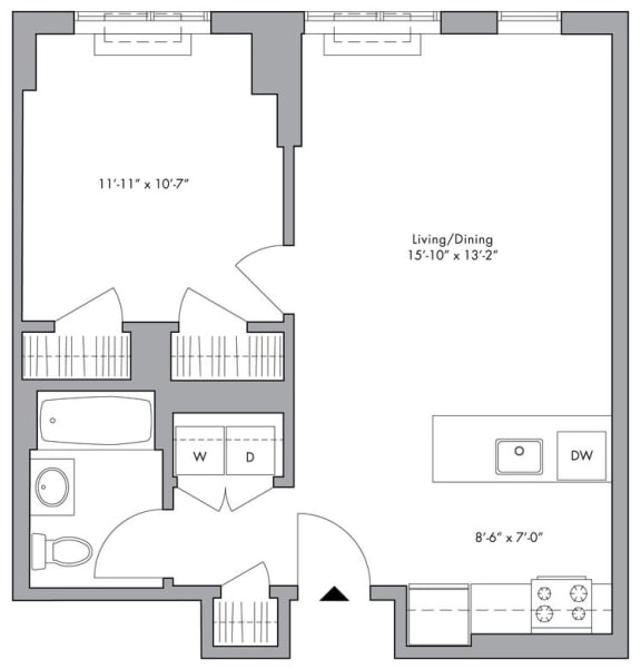 B2 Floor Plan at 34 Berry, Brooklyn, 11249