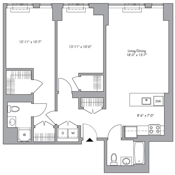 C2 Floor Plan at 34 Berry, New York
