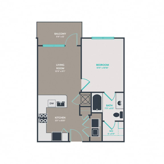 A1 Floor Plan at Link Apartments&#xAE; West End, Greenville, South Carolina