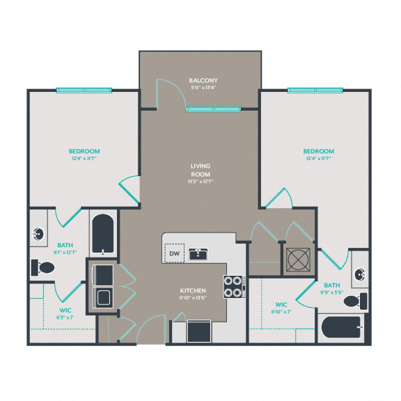 B1 Floor Plan at Link Apartments® West End, Greenville, SC, 29601