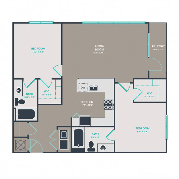 B4.1 Floor Plan at Link Apartments® West End, Greenville