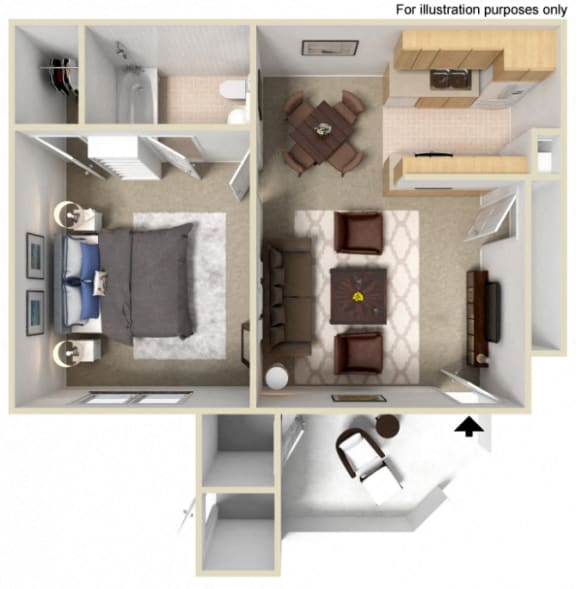 Las Ventanas Apartments 1 Bedroom Apartment Floor Plan