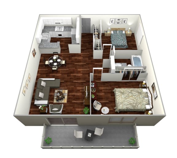 SpringTree Apartments 2 Bedroom Apartment Floor Plan