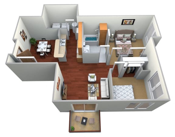 Floor Plan  2 Bed 1 bath Floor Plan at Latitude 46, North Dakota