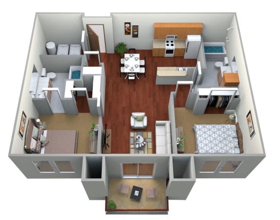 Floor Plan  2 Bed 2 bath Floor Plan at Latitude 46, North Dakota, 58078