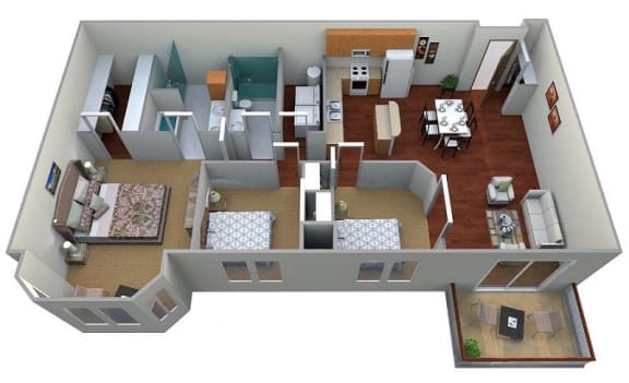 Floor Plan  3 Bedroom Floor Plan at Latitude 46, North Dakota, 58078