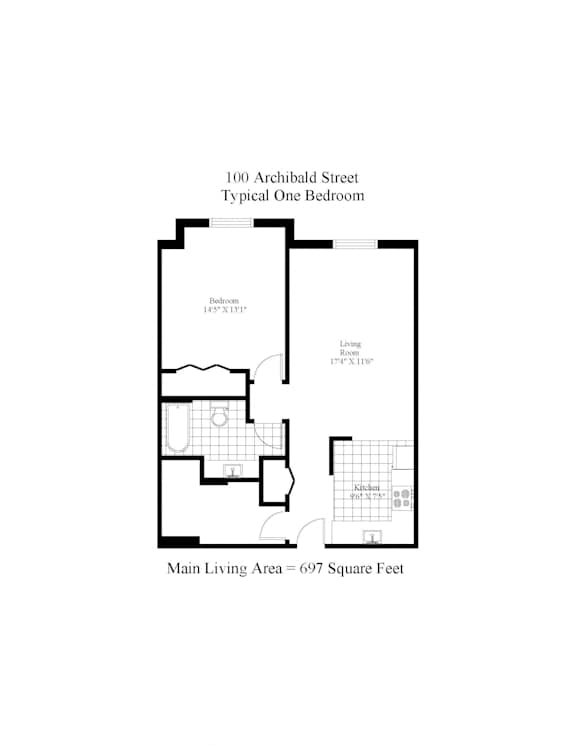 100 Archibald One Bedroom Image