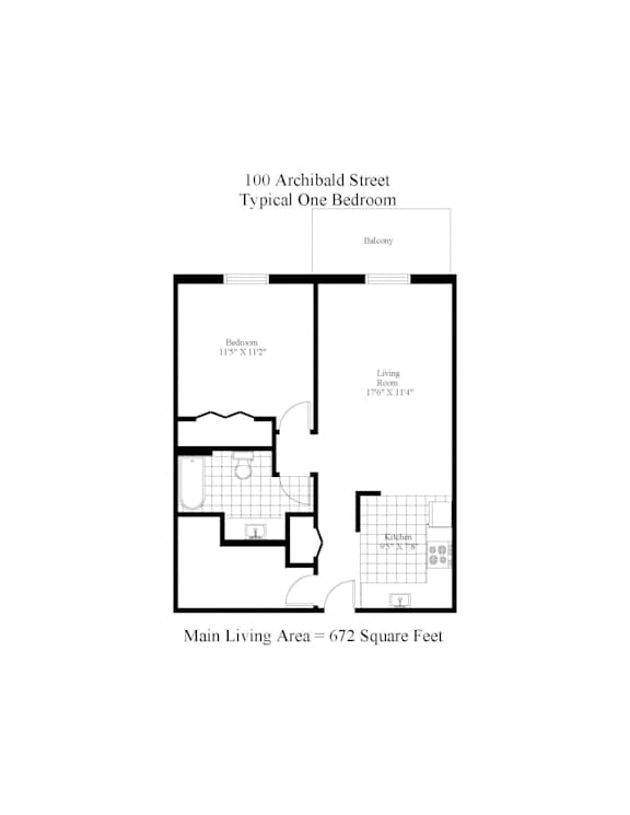 100 Archibald One Bedroom + Balcony Image