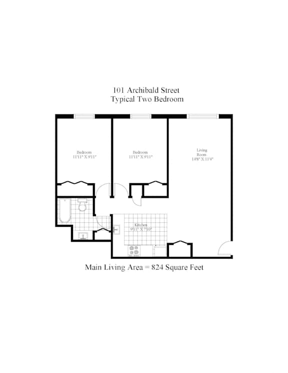 101 Archibald Two Bedroom B Image