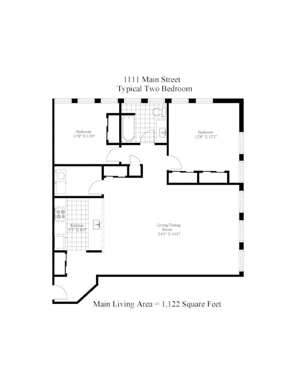 1111 Main Street Two Bedroom B Image