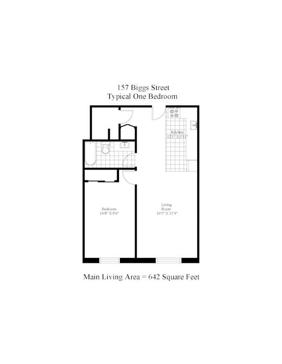 157 Biggs Street One Bedroom Image