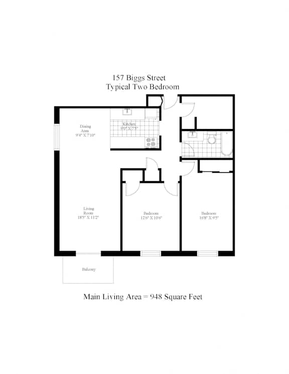 157 Biggs Street Two Bedroom + Balcony A Image