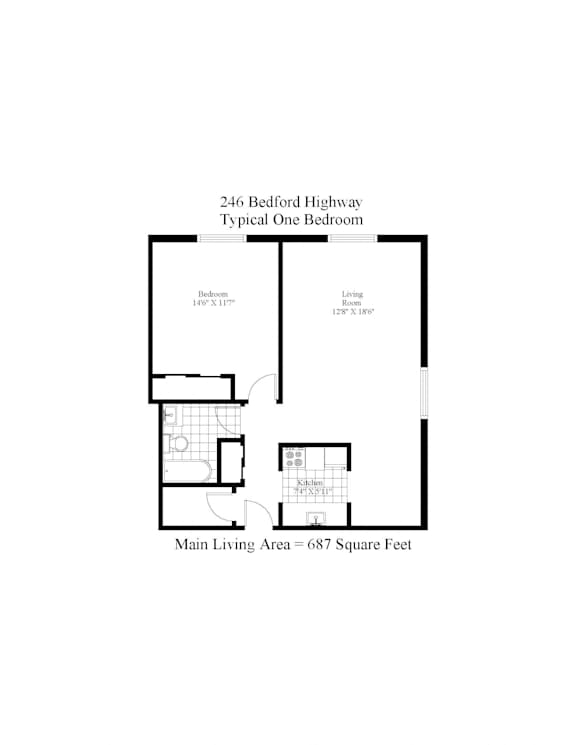 Floor Plan Large One Bedroom