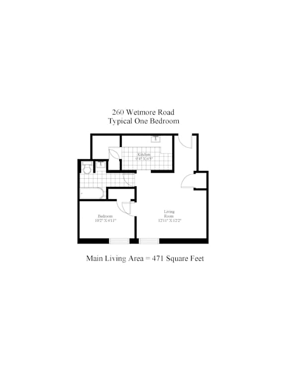 260 Wetmore One Bedroom A Image