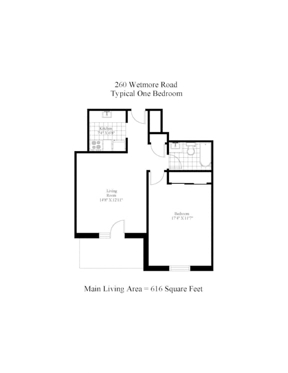 260 Wetmore One Bedroom B Image