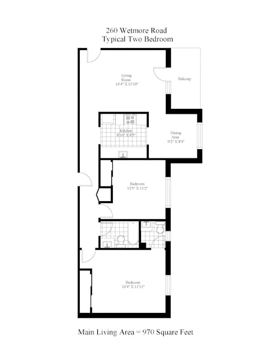 260 Wetmore Two Bedroom + Balcony A Image