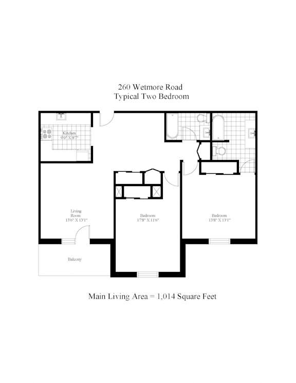 260 Wetmore Two Bedroom + Balcony B Image