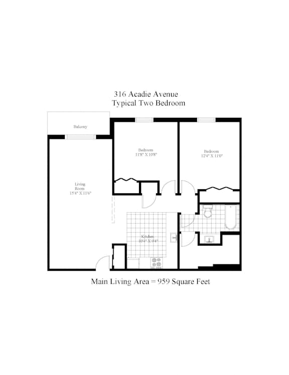 316 Acadie Two Bedroom A Image