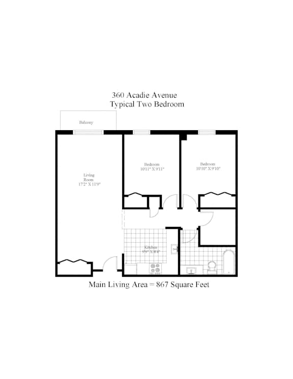 360 Acadie Two Bedroom Image