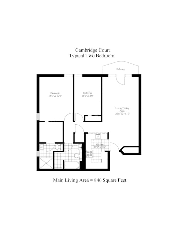 Cambridge Court Two Bedroom Two Bath Image