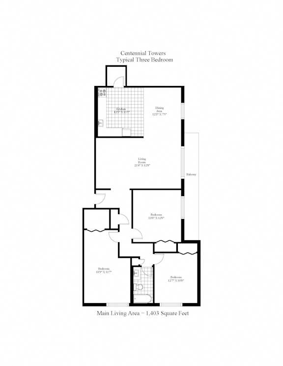 Centennial Towers Three Bedroom Image