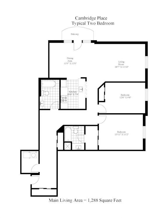 Cambridge Place Two Bedroom Two Bath A Image