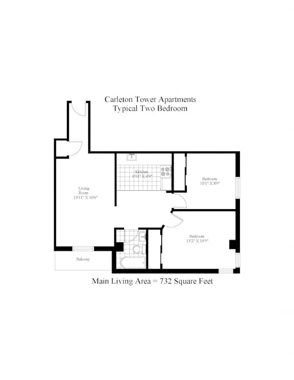 Carleton Tower Two Bedroom A Image