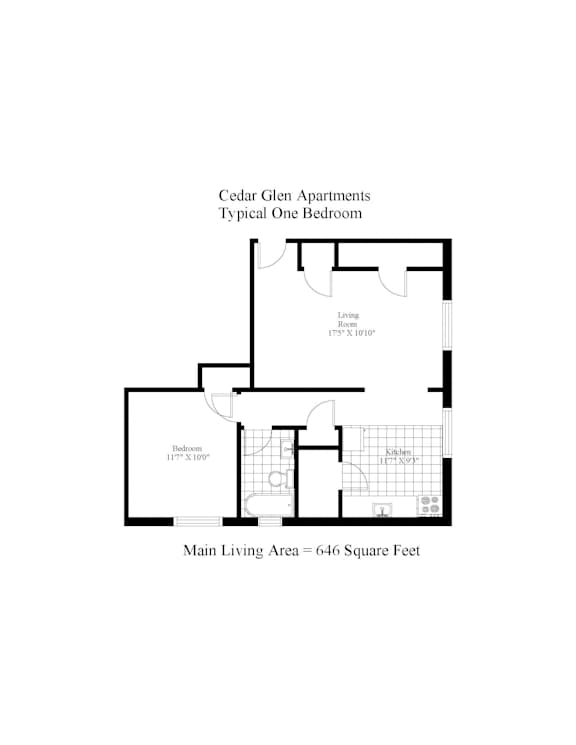 Cedar Glen One Bedroom A Image
