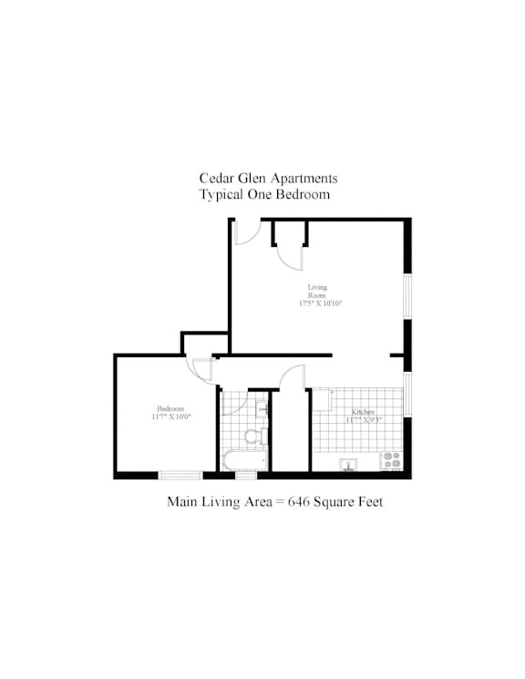 Cedar Glen One Bedroom B Image