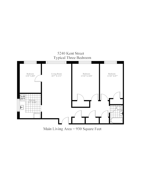 Typical 3 Bedroom Floor Plan