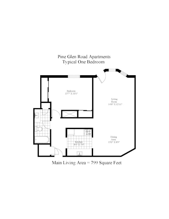 Pine Glen One Bedroom B Image