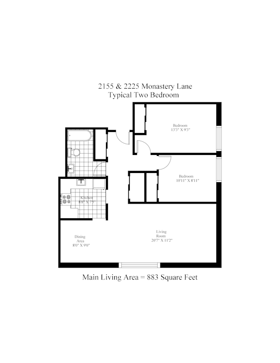 Typical 2 Bedroom Floor Plan