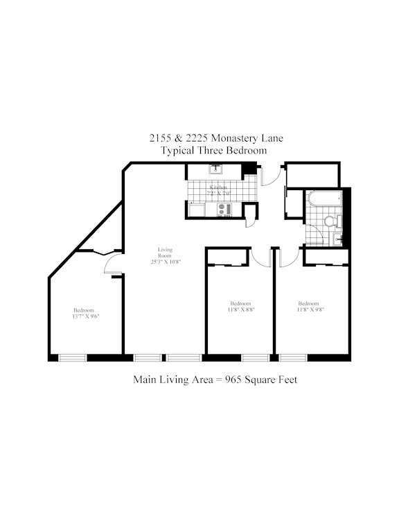 Typical 3 Bedroom Floor Plan