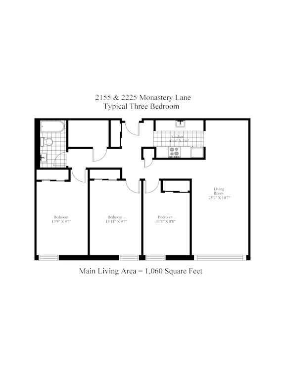 Typical 3 Bedroom Floor Plan