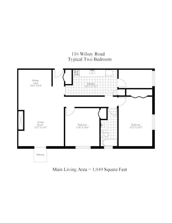 116 WIlsey Road Two Bedroom + Balcony Image