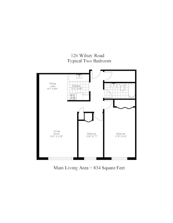 126 WIlsey Road Two Bedroom Image