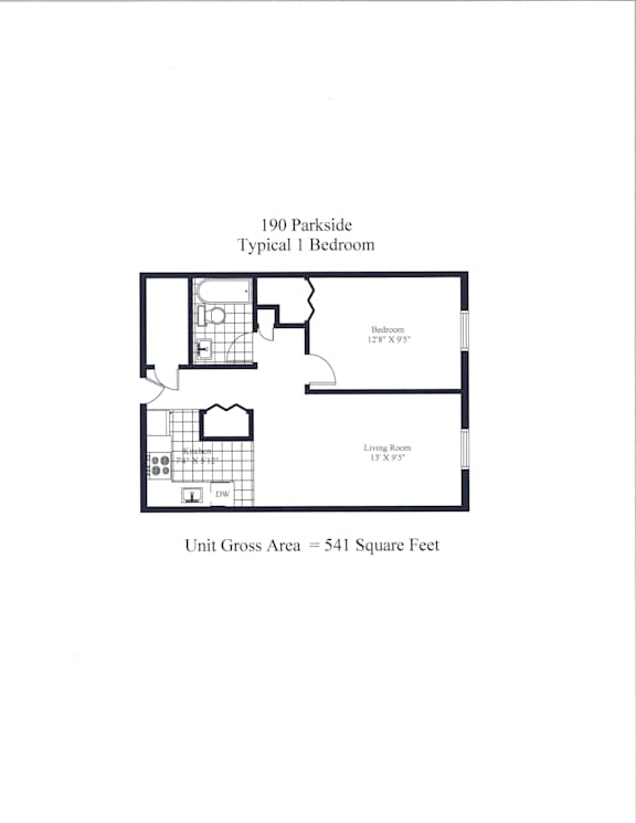 190 Parkside One Bedroom Image