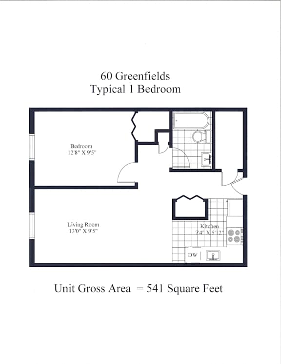 60 Greenfields One Bedroom Image