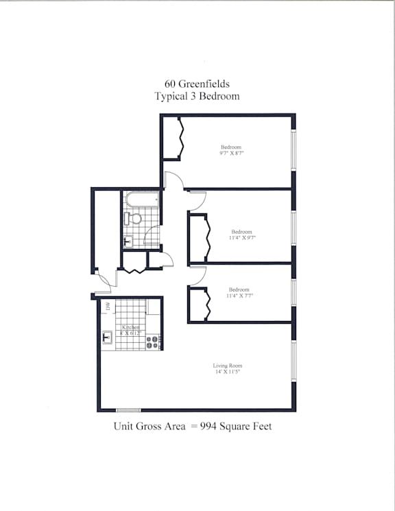 60 Greenfields Three Bedroom Image