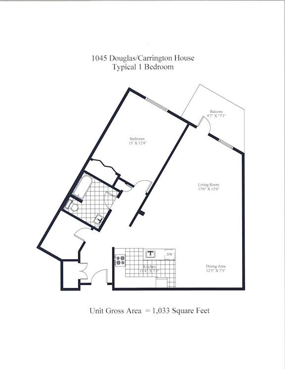 Carrington House One Bedroom + Balcony B Image