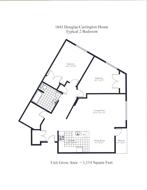 Carrington House Two Bedroom + Balcony A Image